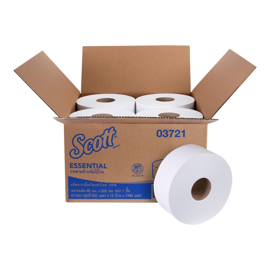 SCOTT Essential Jumbo Roll Toilet Tissue JRT, 1-Ply, 620 m