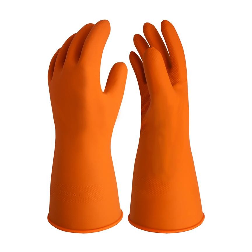 Paragon Rubber Cleaning Gloves, Orange