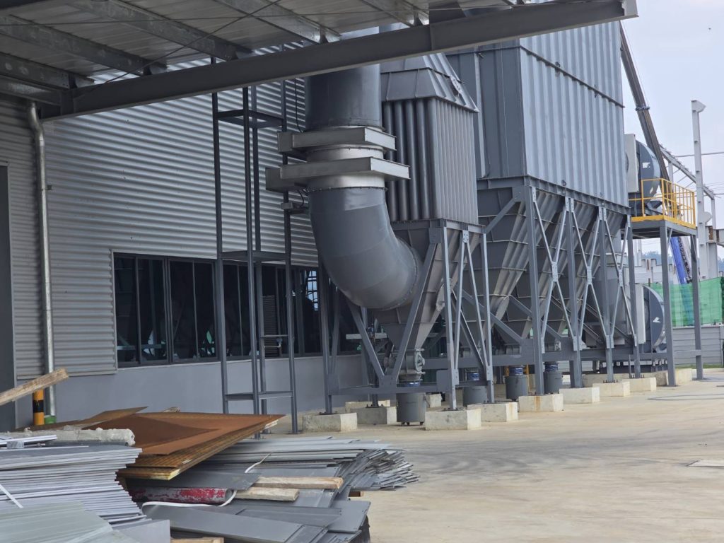 Cleaning around dust collector units and outdoor air ducts
